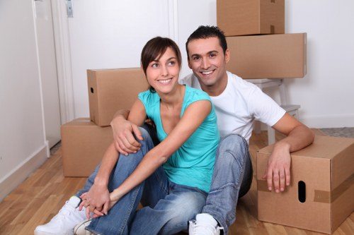 Loading furniture into a moving van for a Barnsbury house move