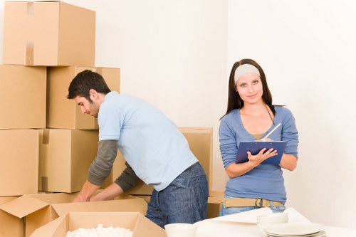 Professional moving team completing a safe van loading process