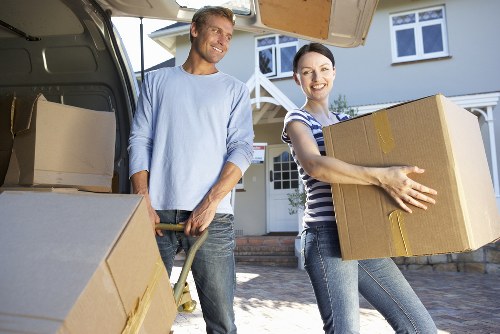 Packed household items ready for transport during a local move